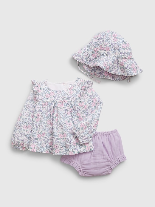 View large product image 1 of 1. Baby Crinkle Gauze Three-Piece Outfit Set