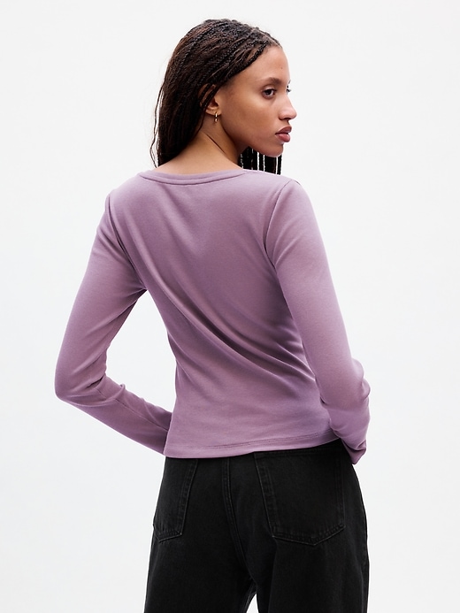 Image number 2 showing, Modern Rib Square-Neck Cropped T-Shirt