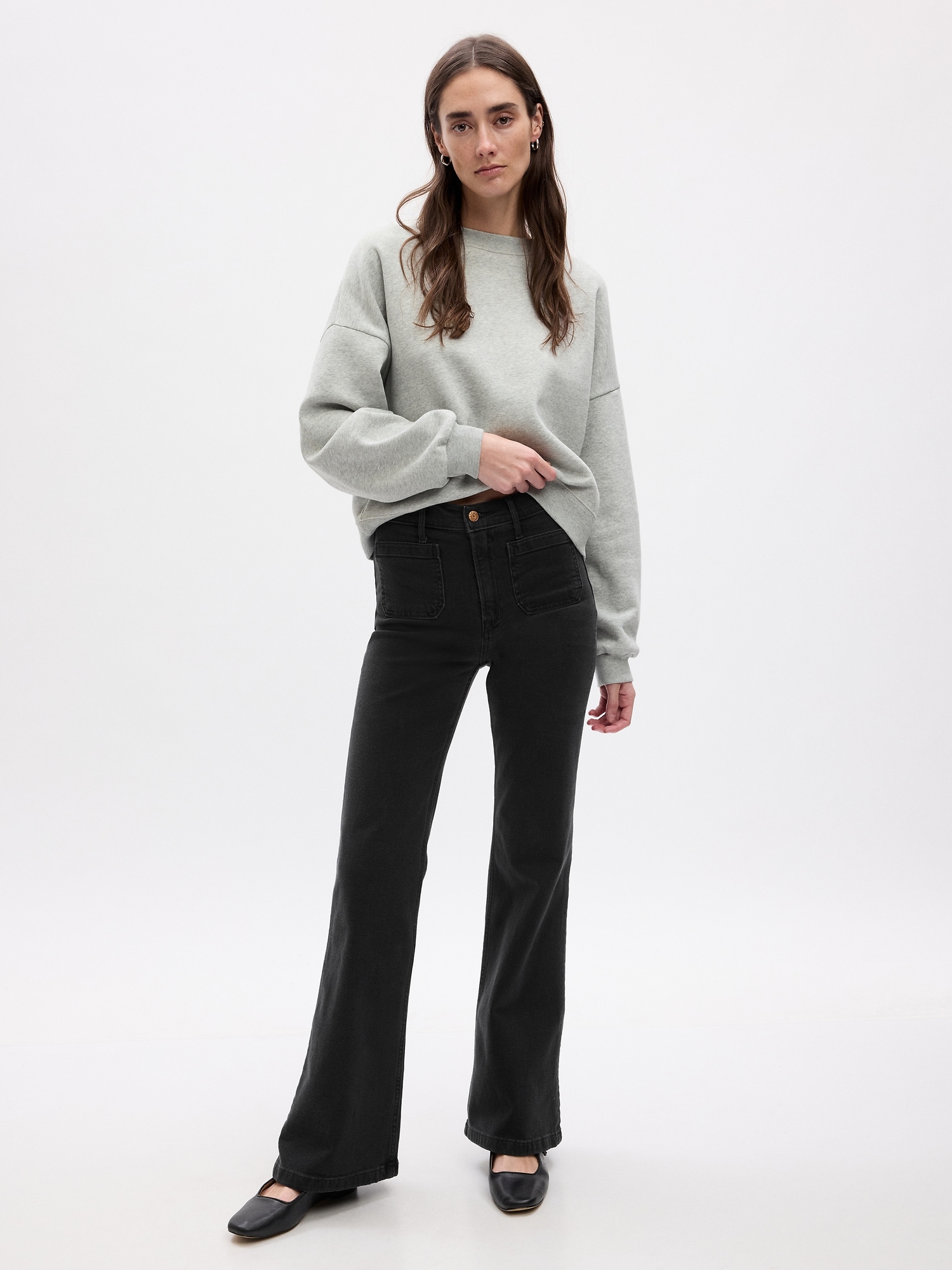 High Waisted Flare Trousers