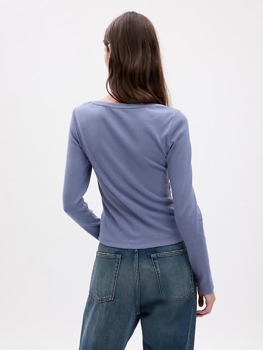 Image number 2 showing, Modern Rib Square-Neck Cropped T-Shirt