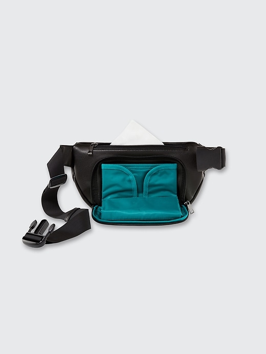 Image number 2 showing, Black Kibou Vegan Leather Diaper Bag