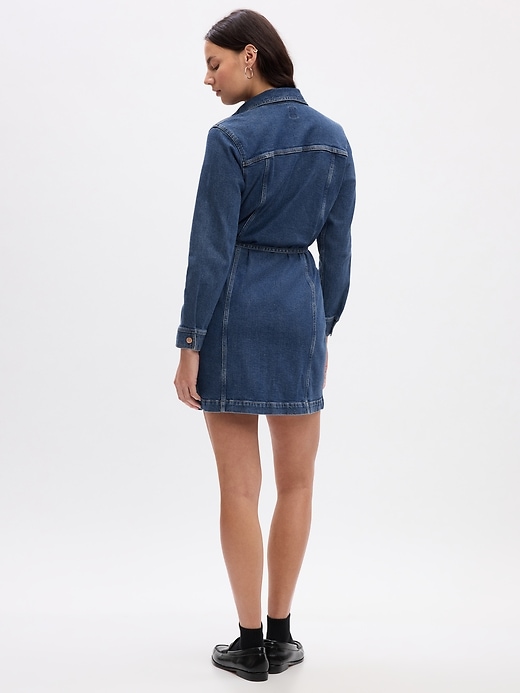 Image number 5 showing, Belted Denim Mini Dress