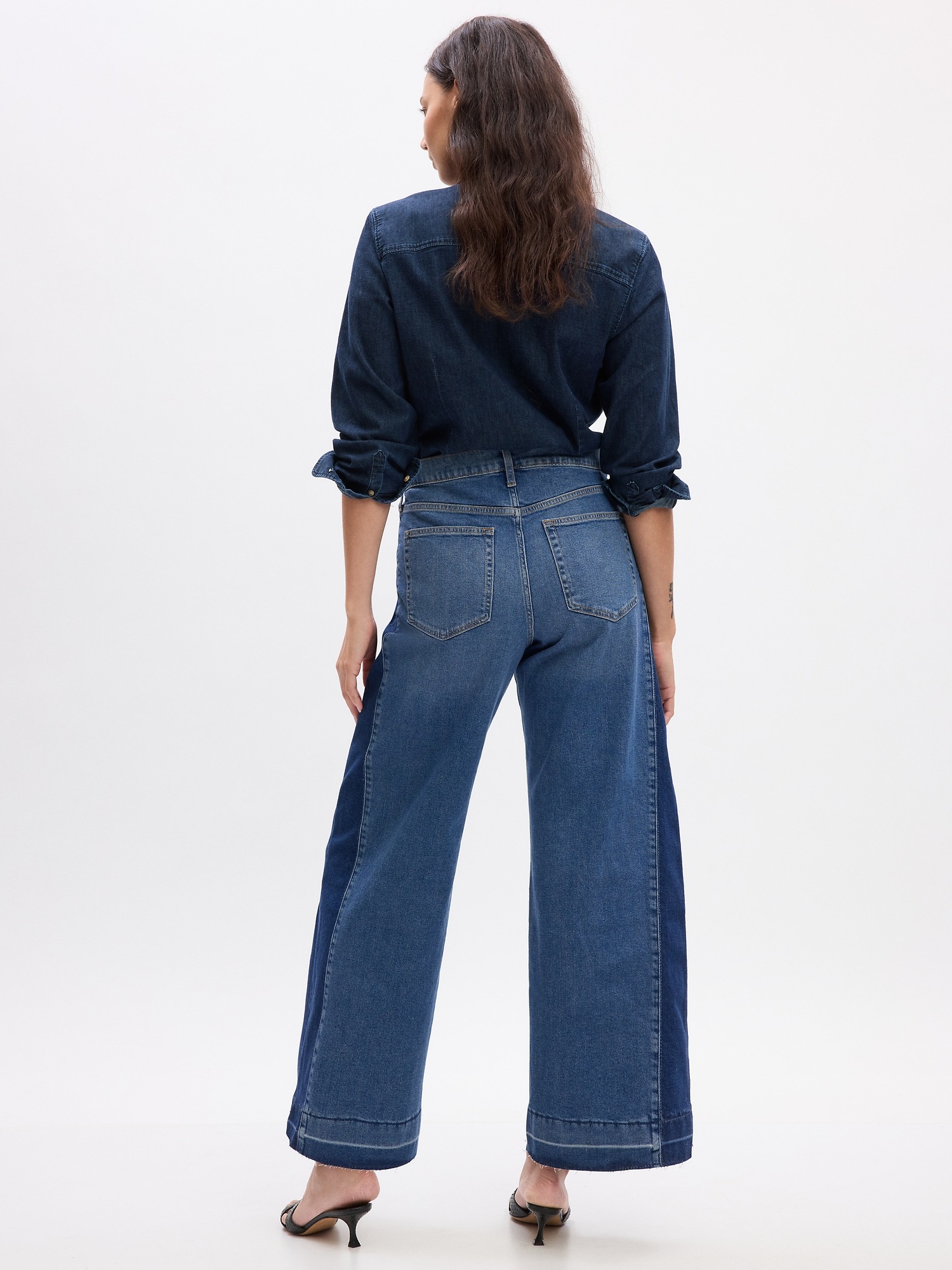 High Rise Stride Wide-Leg Jeans With Washwell Gap, 59% OFF