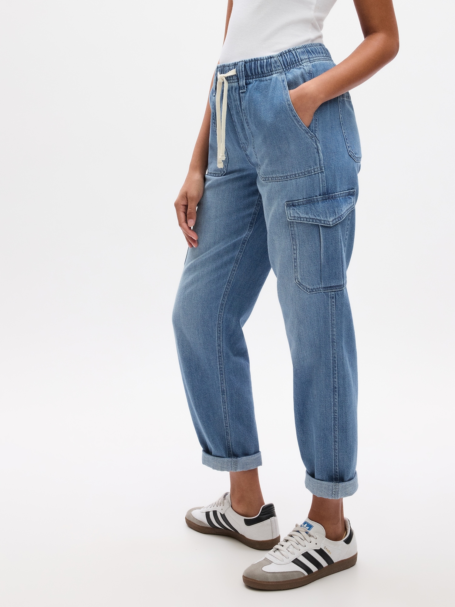 Buy Women Blue Utility Denim Jogger Jeans Online At Best Price 