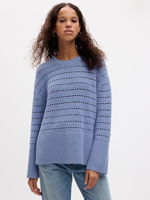 24/7 Split-Hem Crochet Sweater | Gap