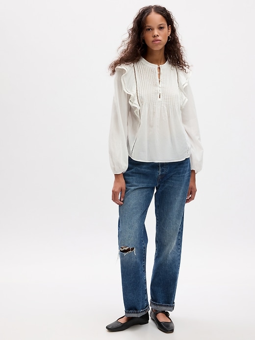 Image number 1 showing, Ruffle Pintuck Top