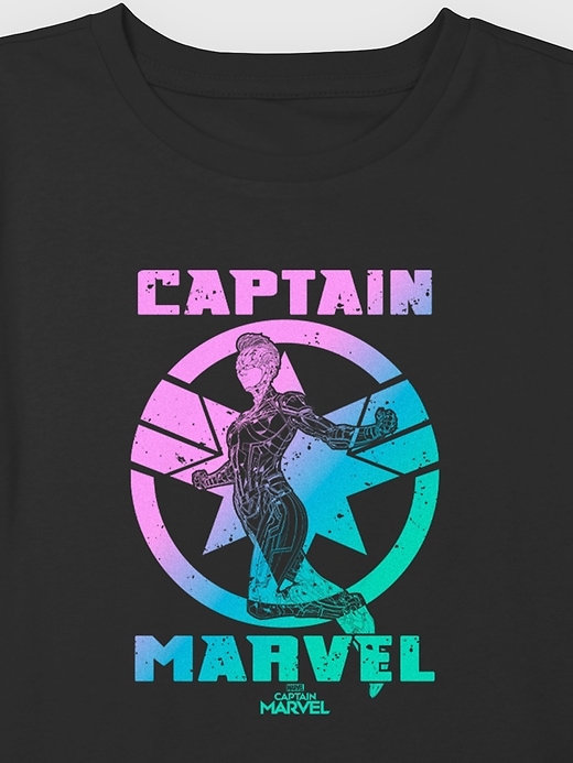 Image number 2 showing, Kids Captain Marvel Graphic Boxy Crop Tee