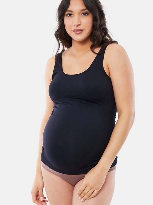 Image number 2 showing, Ingrid and Isabel Basics Maternity Seamless Belly Support Cami 2 Pack