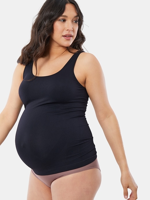Image number 3 showing, Ingrid and Isabel Basics Maternity Seamless Belly Support Cami 2 Pack