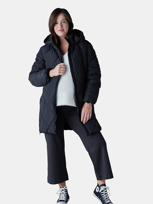 View large product image 1 of 12. Ingrid and Isabel Maternity Longline Puffer Jacket