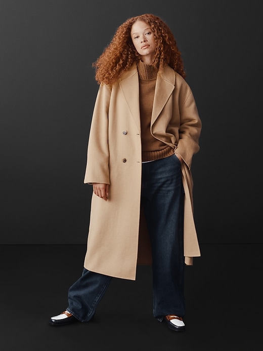 Image number 3 showing, Relaxed Wool Wrap Coat