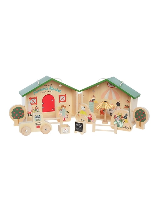 Image number 4 showing, Farmers Market Day Portable Wooden Toy Set