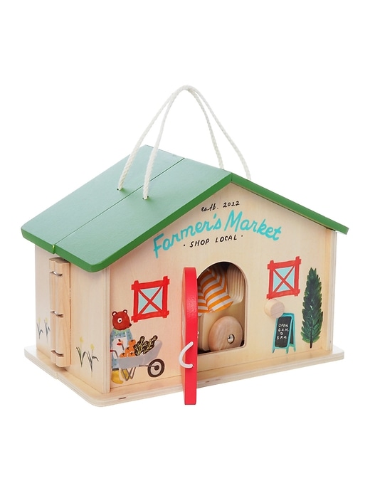 Image number 6 showing, Farmers Market Day Portable Wooden Toy Set