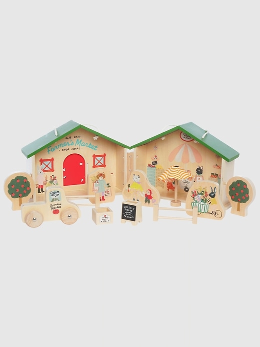 Image number 1 showing, Farmers Market Day Portable Wooden Toy Set