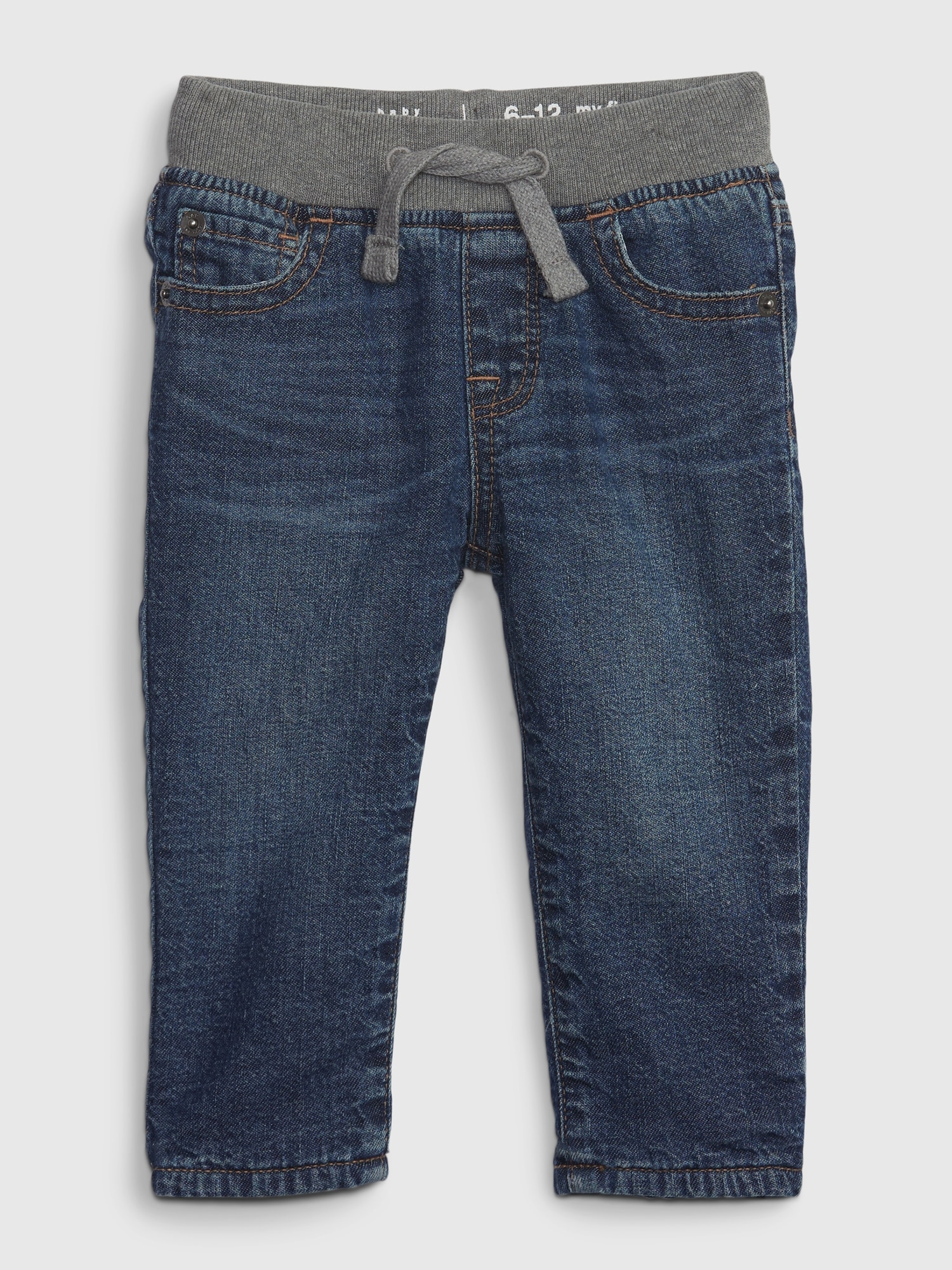 Baby Lined Knit Denim Straight Jeans Gap