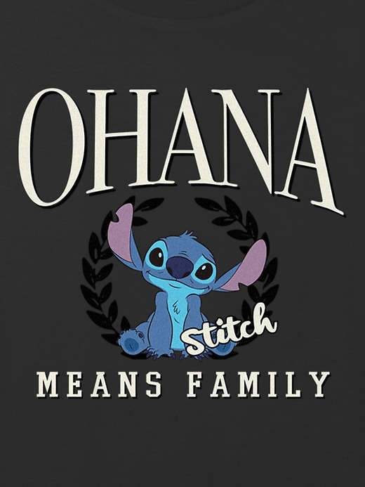 Image number 2 showing, Kids Lilo and Stitch Ohana Means Family Graphic Boxy Crop Tee