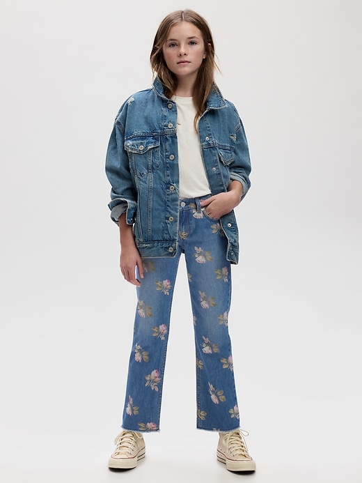 Image number 1 showing, Kids High Rise Floral '90s Straight Jean