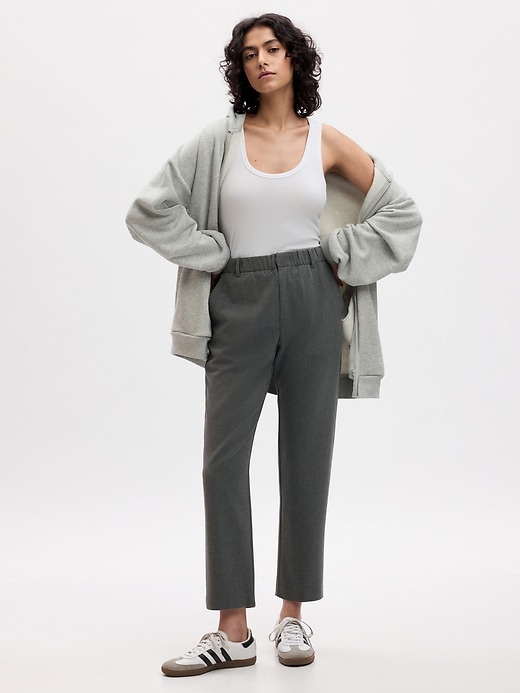 Image number 1 showing, High Rise Relaxed Straight Pull-On Pants