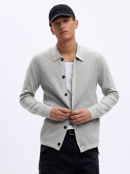 Image number 1 showing, Textured Sweater Cardigan