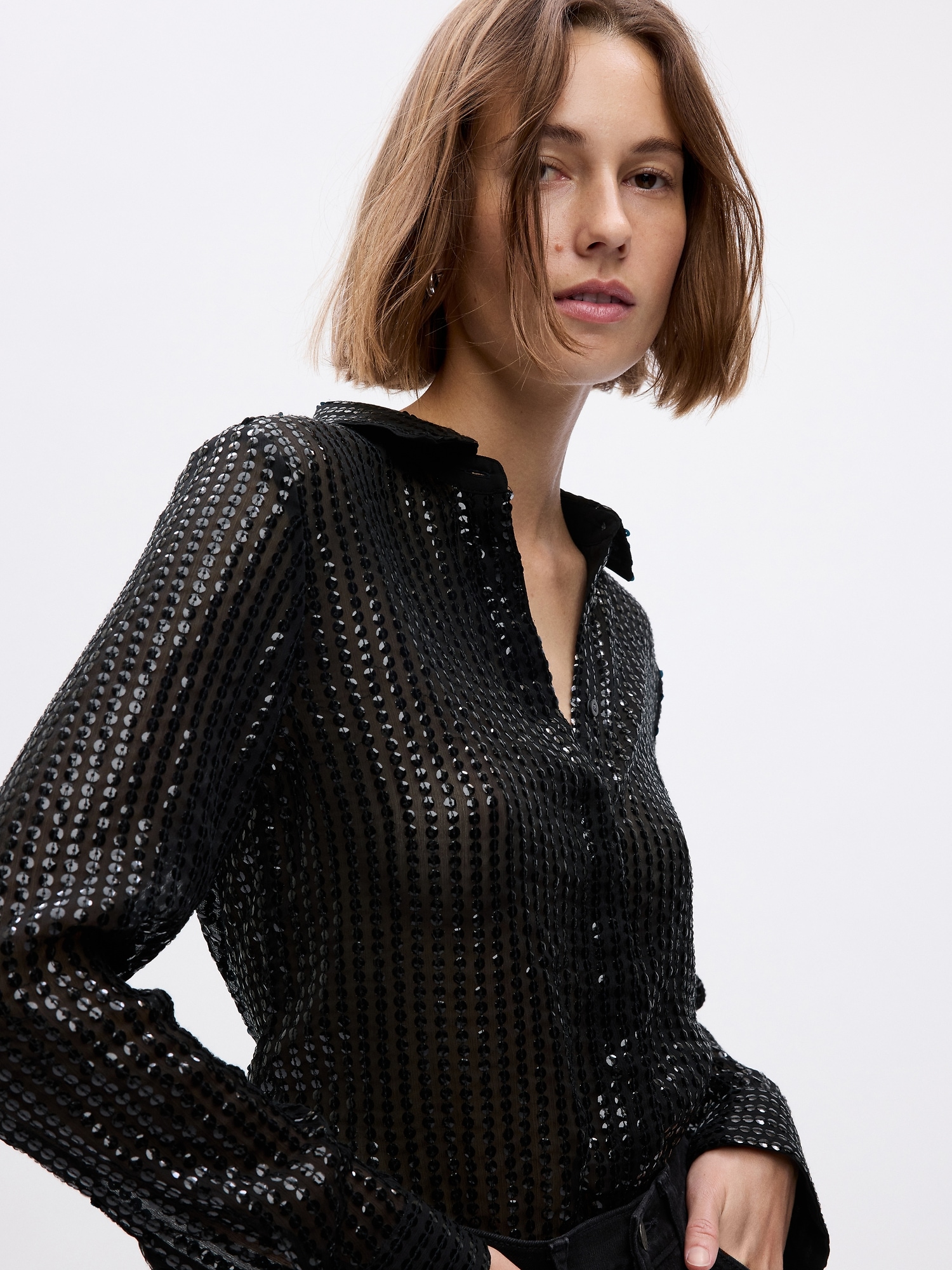 Sequin Perfect Shirt | Gap