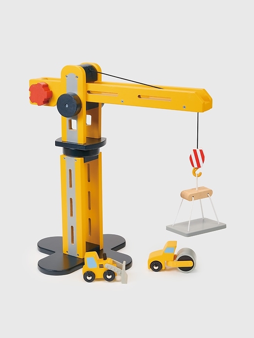 Image number 1 showing, Little Builder Toddler Yellow Crane Toy