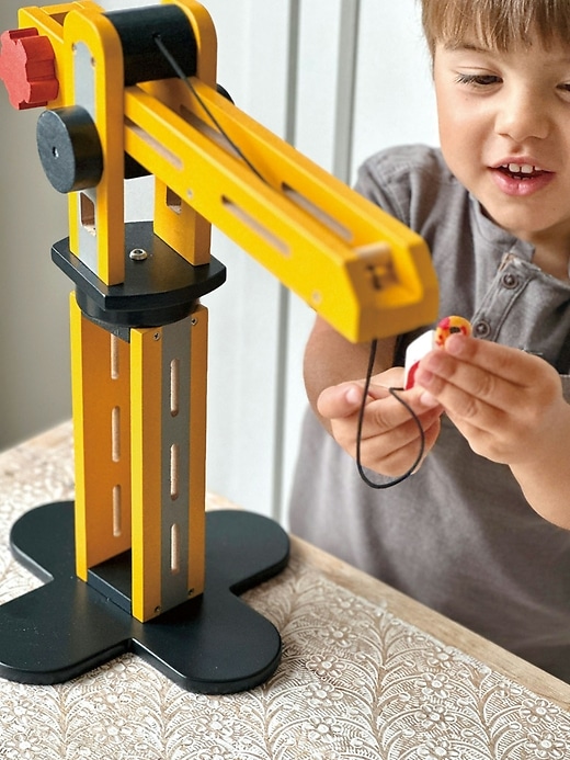 Image number 2 showing, Little Builder Toddler Yellow Crane Toy