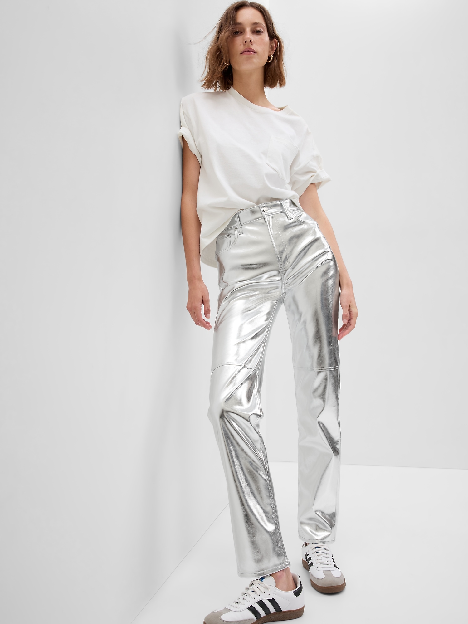 Buy Metallic Trousers & Pants for Women by Readiprint Fashions Online |  Ajio.com
