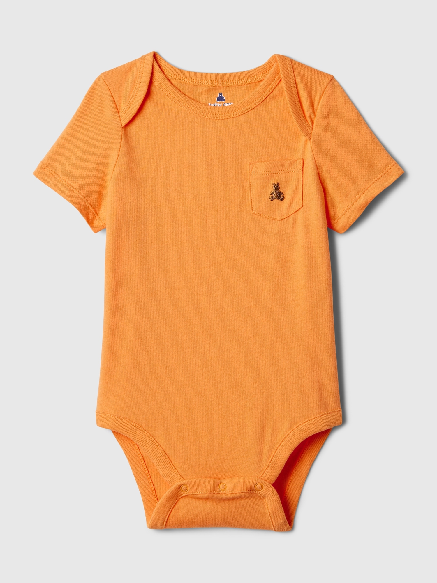 Gap Baby Pocket Bodysuit In Tangerine Orange
