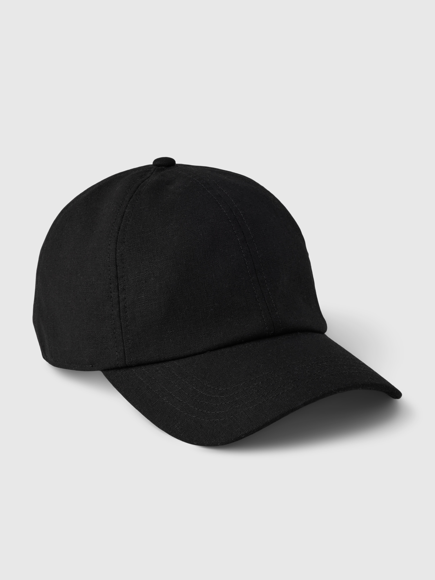 Gap Linen-cotton Baseball Hat In Black