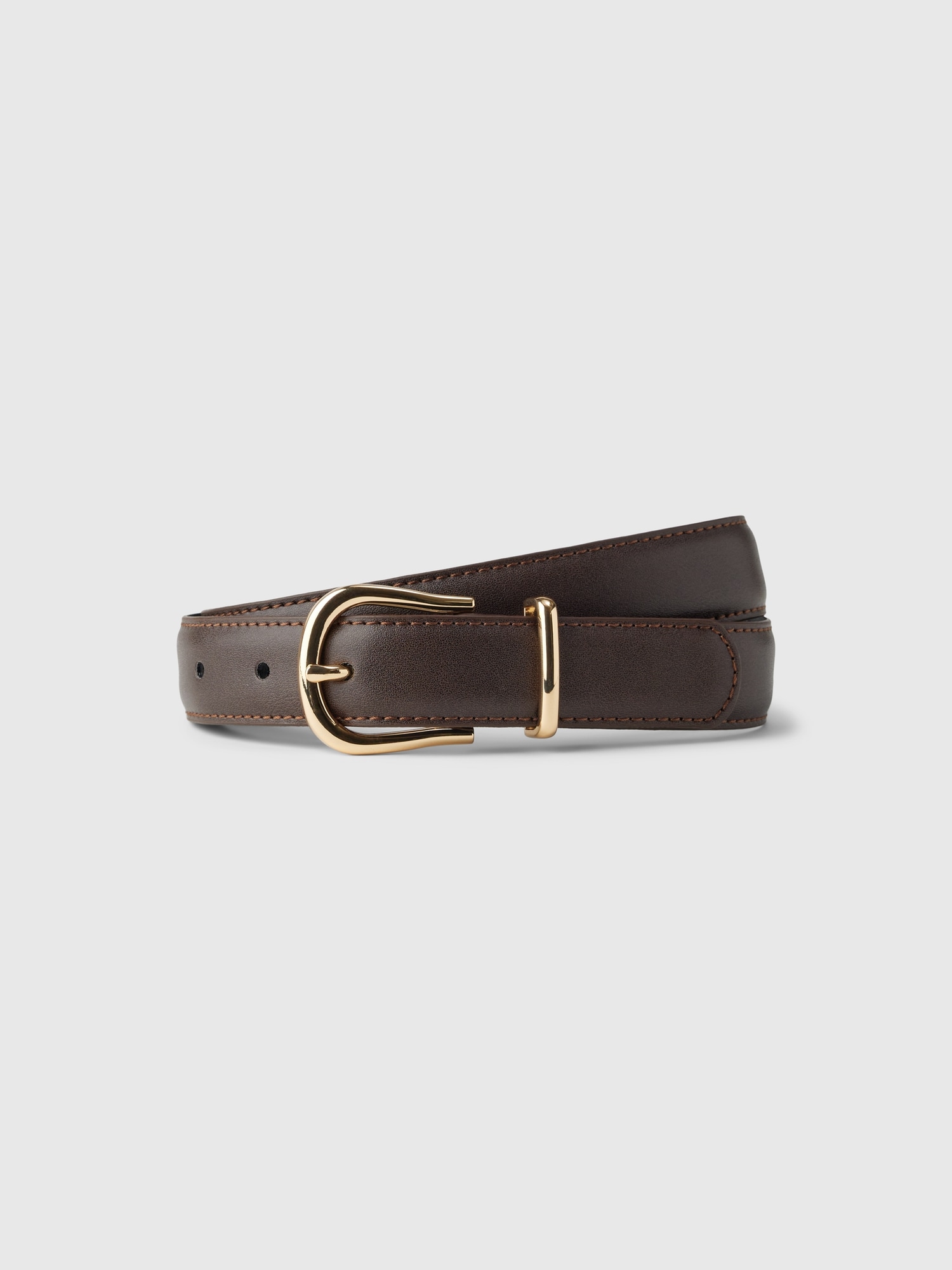 Gap Vegan Leather Belt In Dark Brown