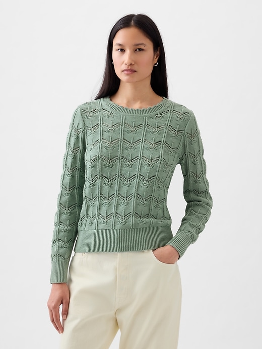 Image number 1 showing, Pointelle Sweater