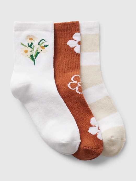 View large product image 1 of 1. Kids Floral Crew Socks (3-Pack)