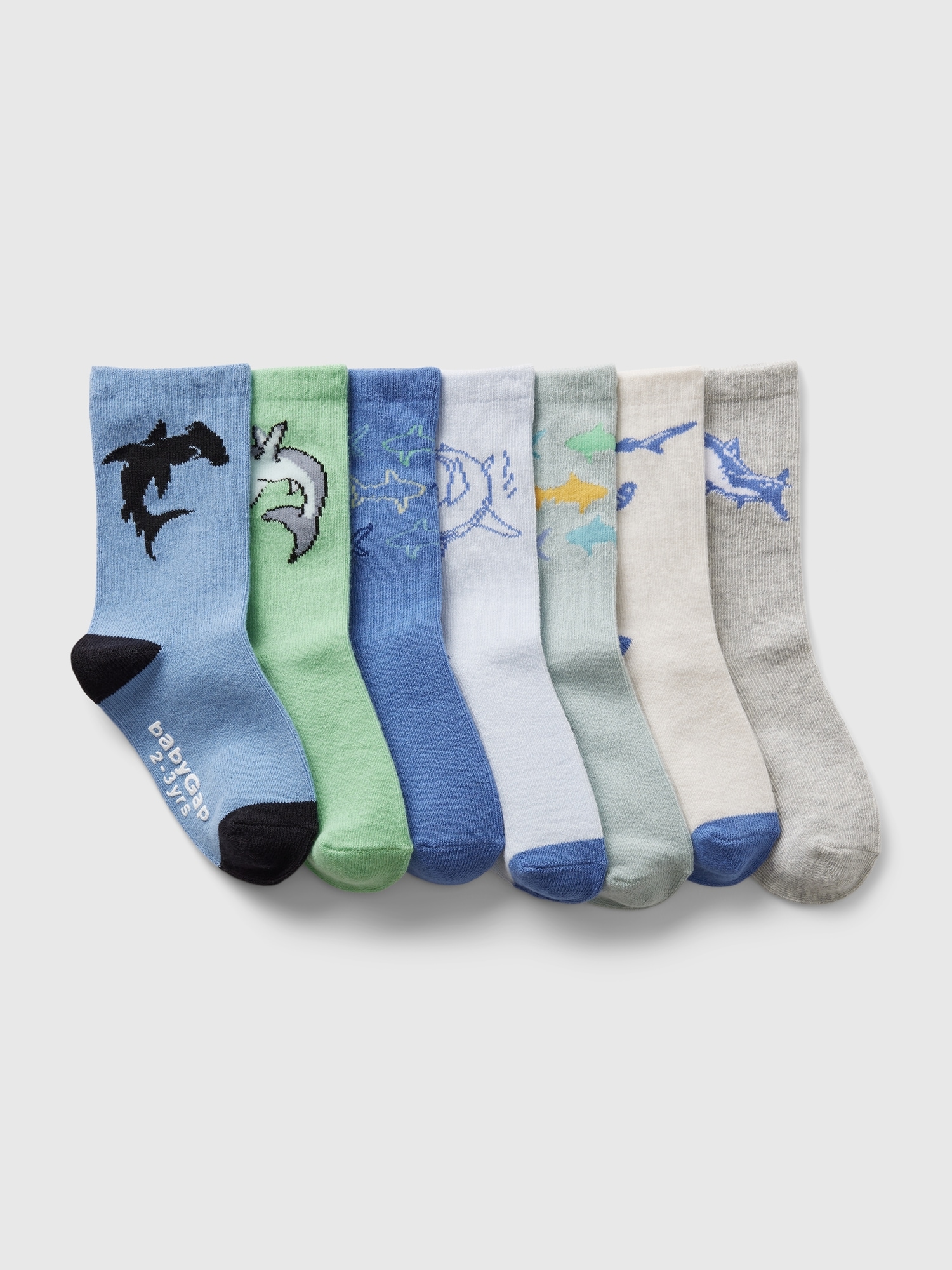 Gap Babies' Toddler Printed Crew Socks (7-pack) In Multi