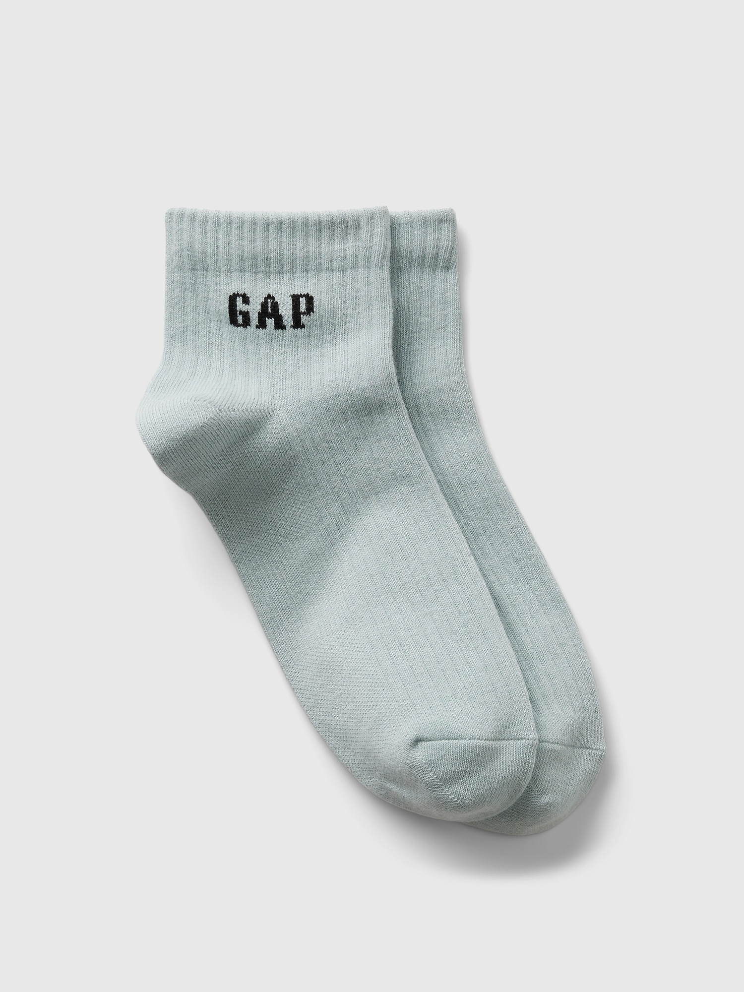 Gap Logo Quarter Crew Socks In Frothy Aqua