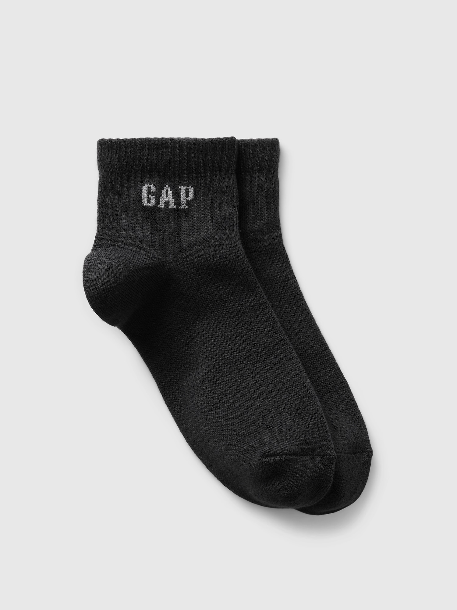 Gap Logo Quarter Crew Socks In Black