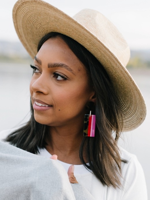 Image number 2 showing, Pink Tortoise Statement Earrings