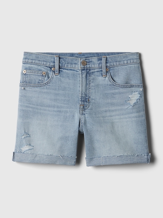 Image number 7 showing, 5" Mid Rise Denim Girlfriend Shorts