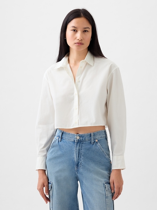 Image number 1 showing, Organic Cotton Ultra-Cropped Shirt
