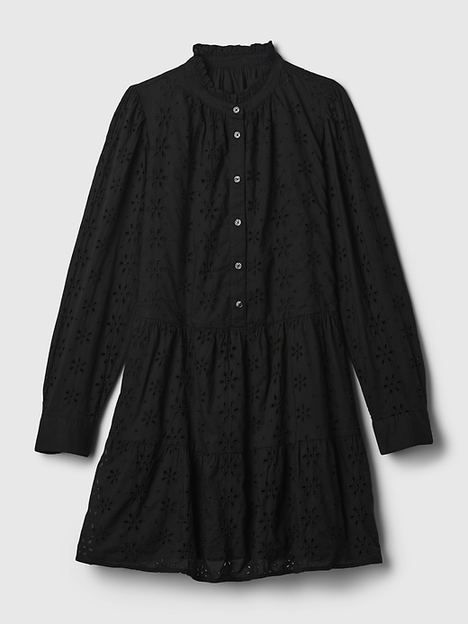 Image number 6 showing, Eyelet Tiered Mini Shirtdress