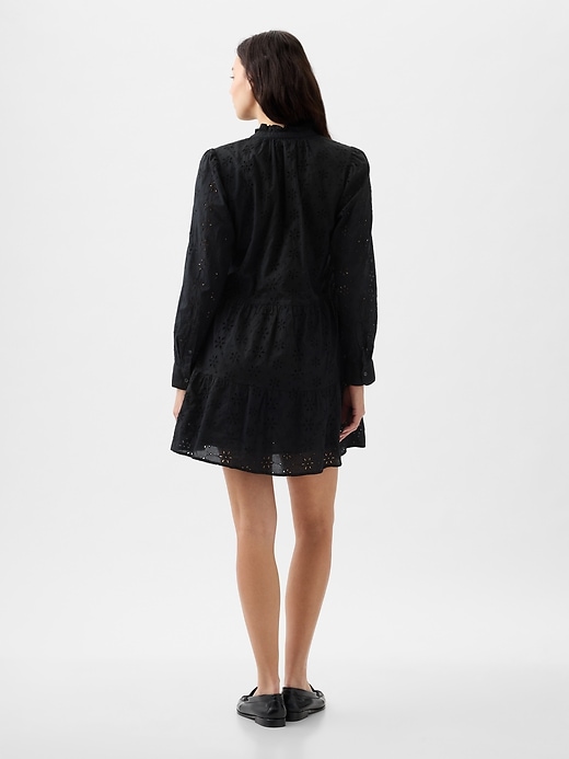 Image number 5 showing, Eyelet Tiered Mini Shirtdress