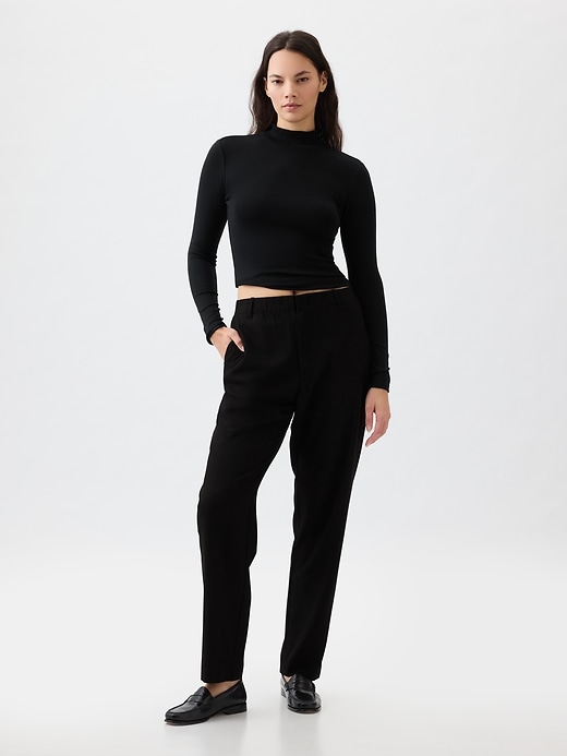 Image number 4 showing, High Rise Relaxed Straight Pull-On Pants