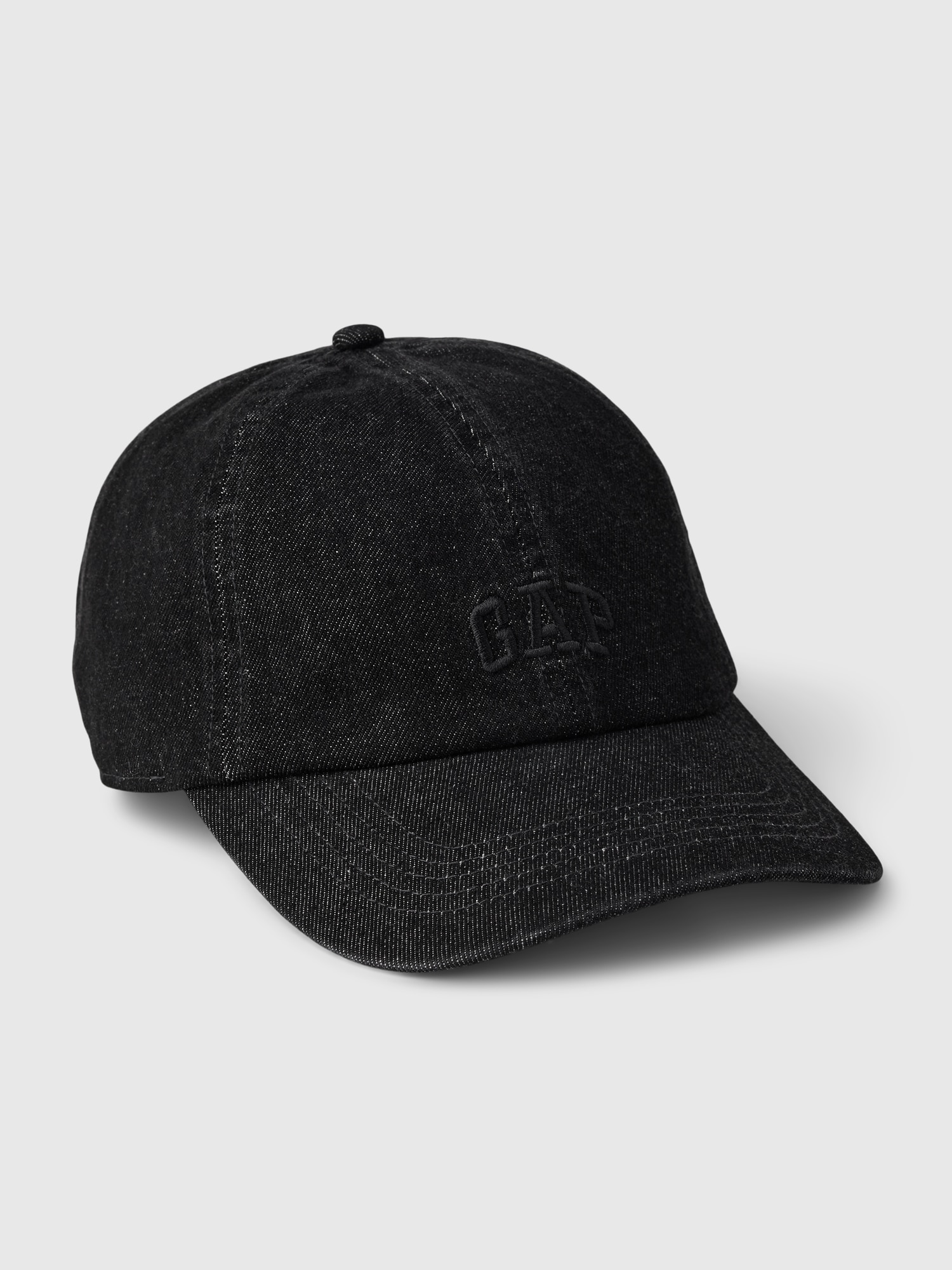 Gap Logo Baseball Hat In Black Denim