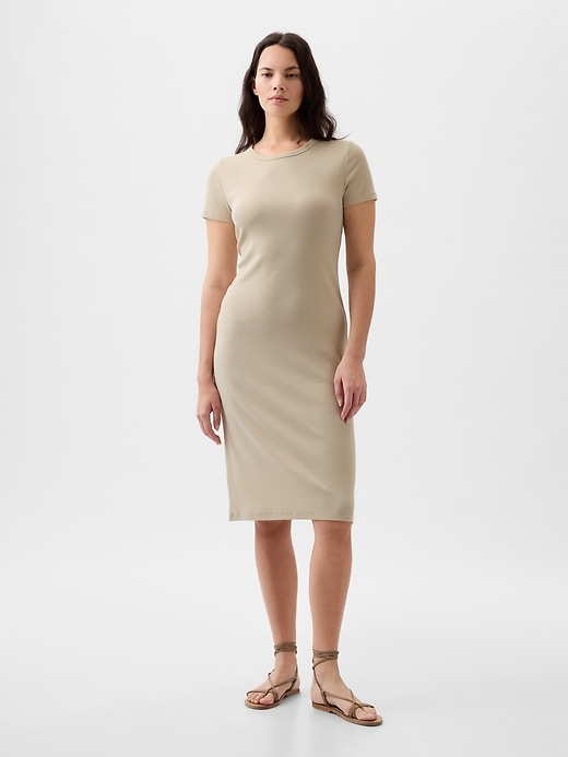 Image number 4 showing, Modern Rib Midi T-Shirt Dress