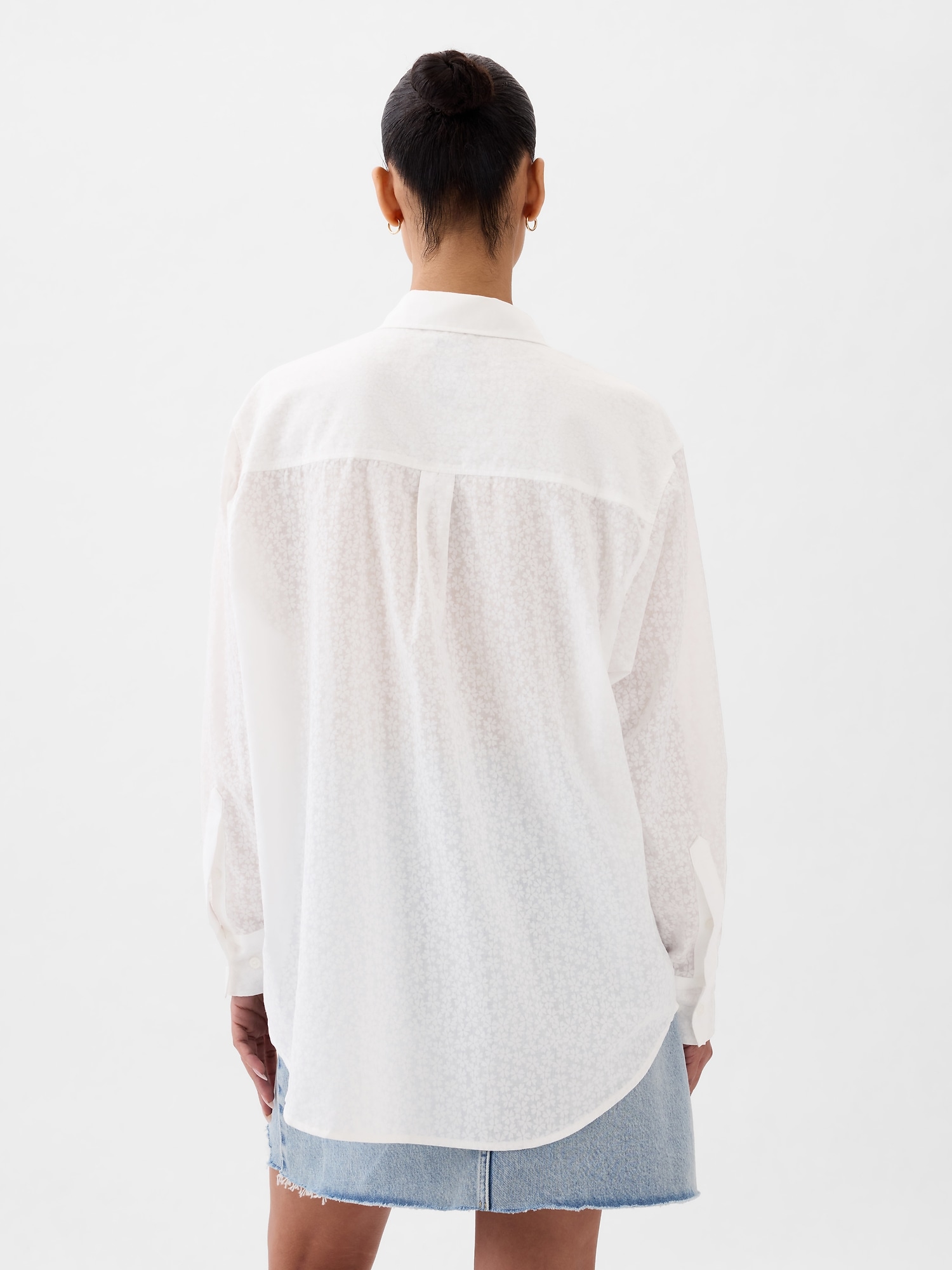 Gap Oversized Linen-Cotton Floral Shirt - ShopStyle