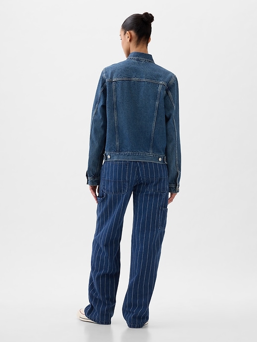 Image number 3 showing, Mid Rise '90s Loose Pinstripe Carpenter Jeans