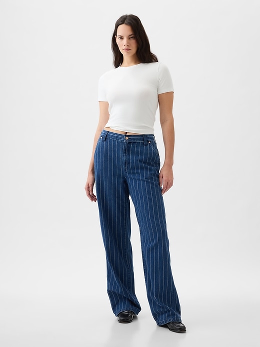 Image number 4 showing, Mid Rise '90s Loose Pinstripe Carpenter Jeans