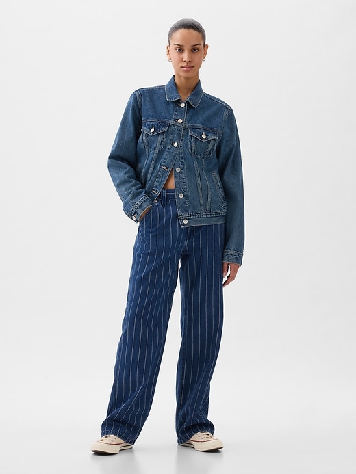 Image number 1 showing, Mid Rise '90s Loose Pinstripe Carpenter Jeans