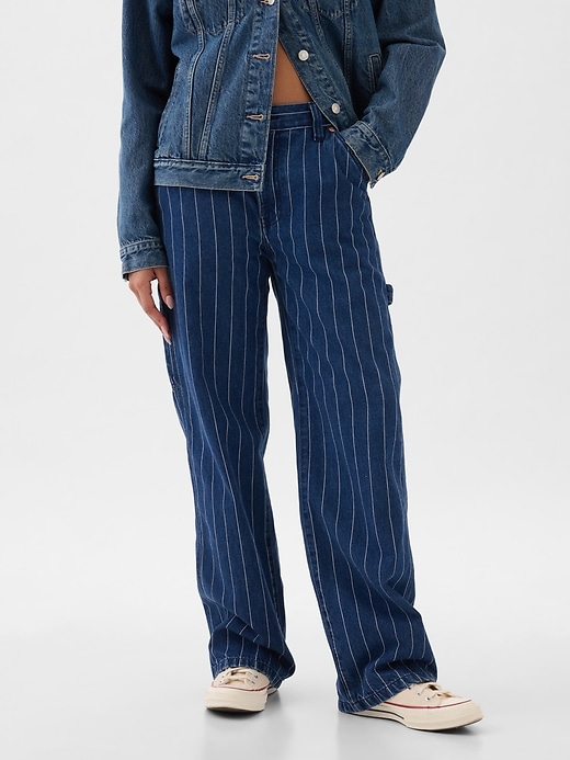 Image number 2 showing, Mid Rise '90s Loose Pinstripe Carpenter Jeans