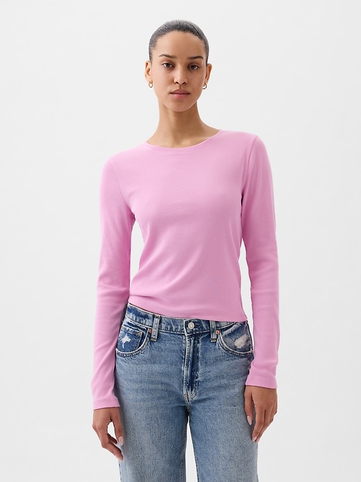 Image number 1 showing, Modern Rib Cropped T-Shirt