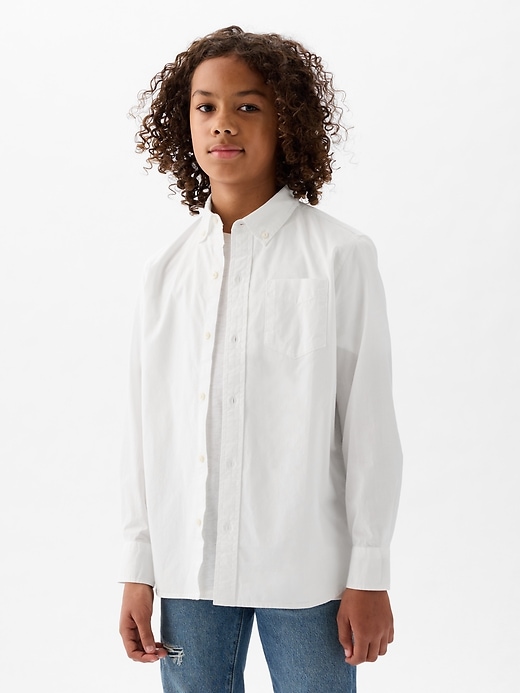 Image number 1 showing, Kids Organic Cotton Poplin Shirt